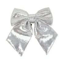 Christmas Sequin Bow, Glitter Bow Tie, Christmas Tree Decoration Wreath Accessories, Red Silver Rose Gold Color, 25cmx25cm Festive Door Window Hanging Party Decor