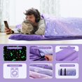 thumbnail image 3 of Glow in The Dark Sleeping Bags for 10~12 Years Old Kids, Soft Kids Nap Mat with Pillow and Blanket for Daycare School, Travel Sleep Bag for Childern Girls Boys Truck Travel Camping, 3 of 6