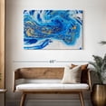 thumbnail image 3 of Elephant Stock Azure Fluid Swirls Wall Art - Horizontal Canvas Wall Art - Living Room Wall Decor - Abstract Canvas - Gold And Blue Decor - 45" x 30", 3 of 8