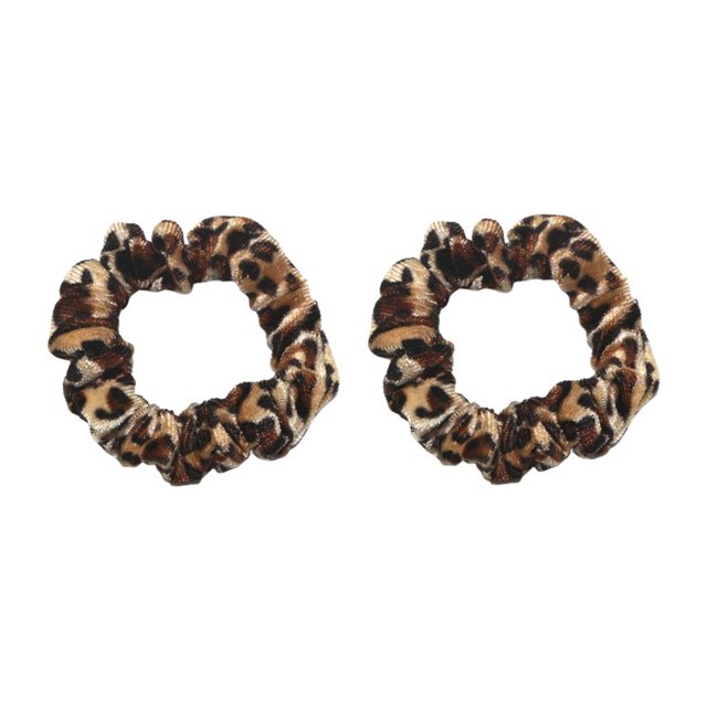 Juego de 2 bandas para el cabello Colcomx Gomas para el pelo suaves con estampado de leopardo