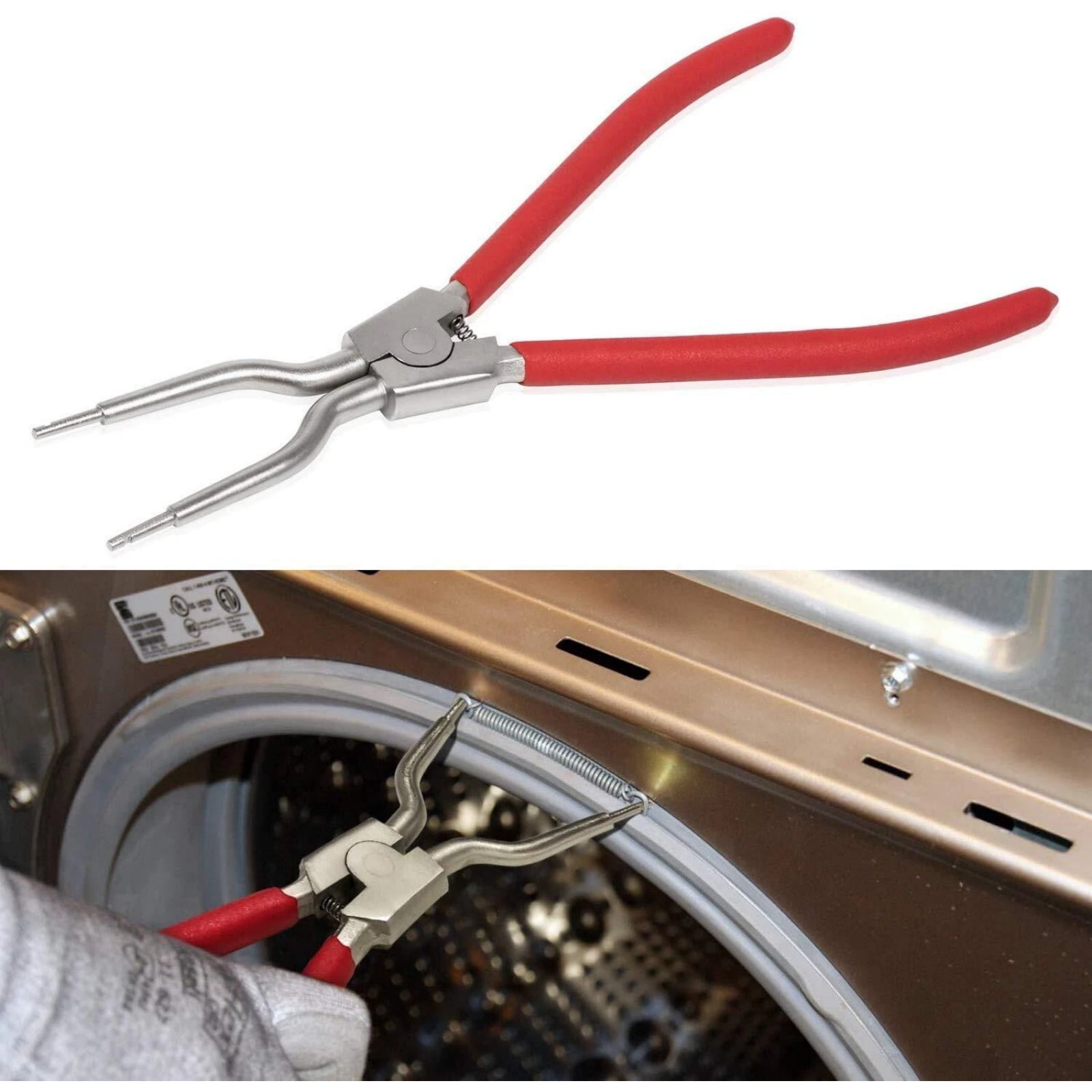TAPDRA Spring Removal Tool for Washer Machine Door Boot for LG Samsung 4986ER0004F TJTSE-1 PVC Easy Grip Carbon Steel Tool