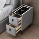 thumbnail image 3 of Solid Wood Bedside Table Nordic Style Smart Bedroom Nightstands with Wireless Charging USB Bluetooth Storage Cabinet My Lux Decor Round, 3 of 6