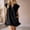 🔥 Black, variant on USSUMA V-Neck Short Sleeve Pleated Dress With Elastic Waist And Pockets Lightweight Midi-Length Flowy Skirtline Versatile Wedding Guest Work Casual And Weekend Styling Dress
