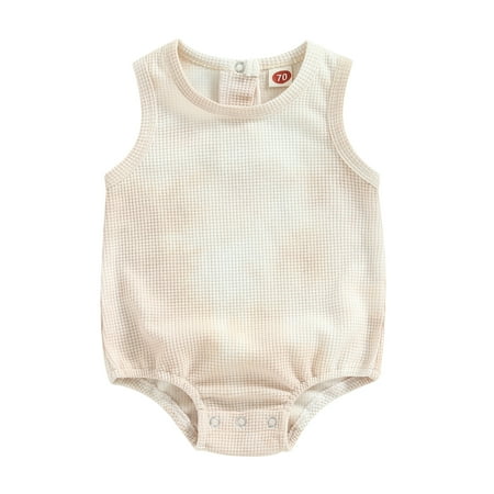 

Toddler Baby Boys Summer Jumpsuit Casual Tie-dye Print Sleeveless Round Neck Waffle Newborn Romper 0-24 Months