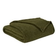thumbnail image 3 of Brooklyn Loom Marshmallow Sherpa Olive Green Full/Queen Blanket 100% Polyester Microfiber Plush,  Solid Casual themed, Adult Bedding, OEKO-TEX Certified, 3 of 10