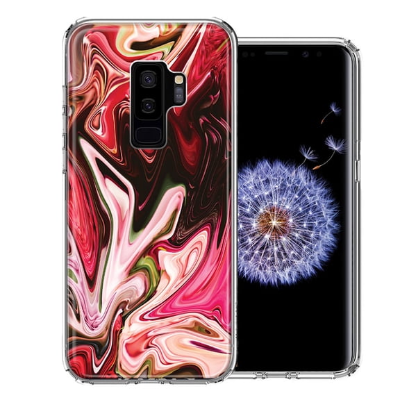 MUNDAZE For Samsung Galaxy S9 Plus Pink Abstract Design Double Layer Phone Case Cover