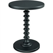 Spectrum Round Spindle Accent Side Table, Black
