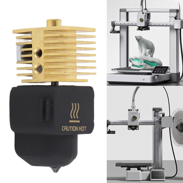 3D Printer Hotend Kit Brass Heatsink Detachable Hardened Steel Nozzle High Temperature Hotend Kit Lab Mini