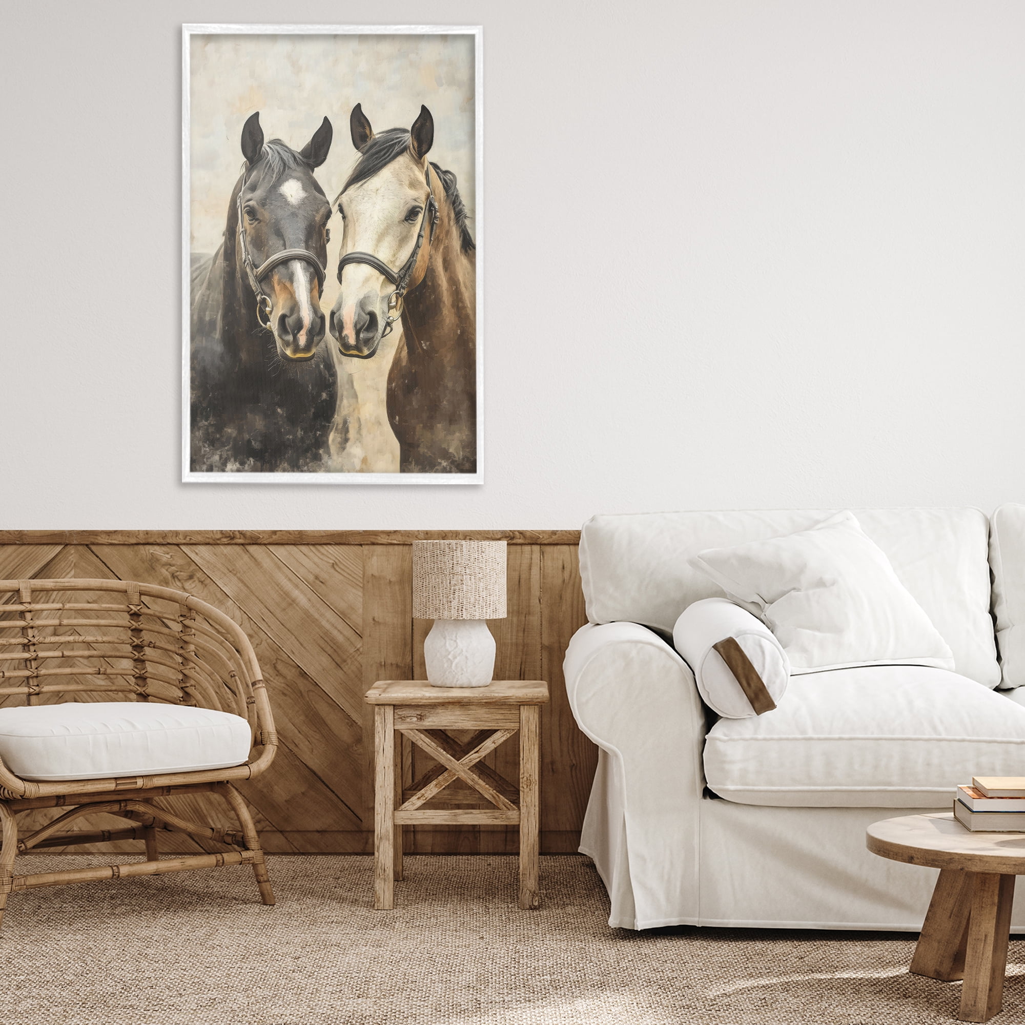 Stupell Industries Pair of Horses in Harmony White Framed Giclee Art, design by Creative Studio