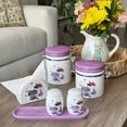 thumbnail image 3 of STP GOODS Provence Ceramic Storage Jar with Lid 16.9 fl oz (500 ml) Food Storage Container for Food Sugar Spice Organizer Jars, Lilac and White, 3 of 6