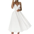 thumbnail image 1 of Gspmoly Robes d'Été, Robe à Bretelles pour Femme avec Dos Nu, Robe Longue Unie, Robe à Bretelles à Col en V, Robes de Mariage pour Femme en Liquidation, 1 of 7