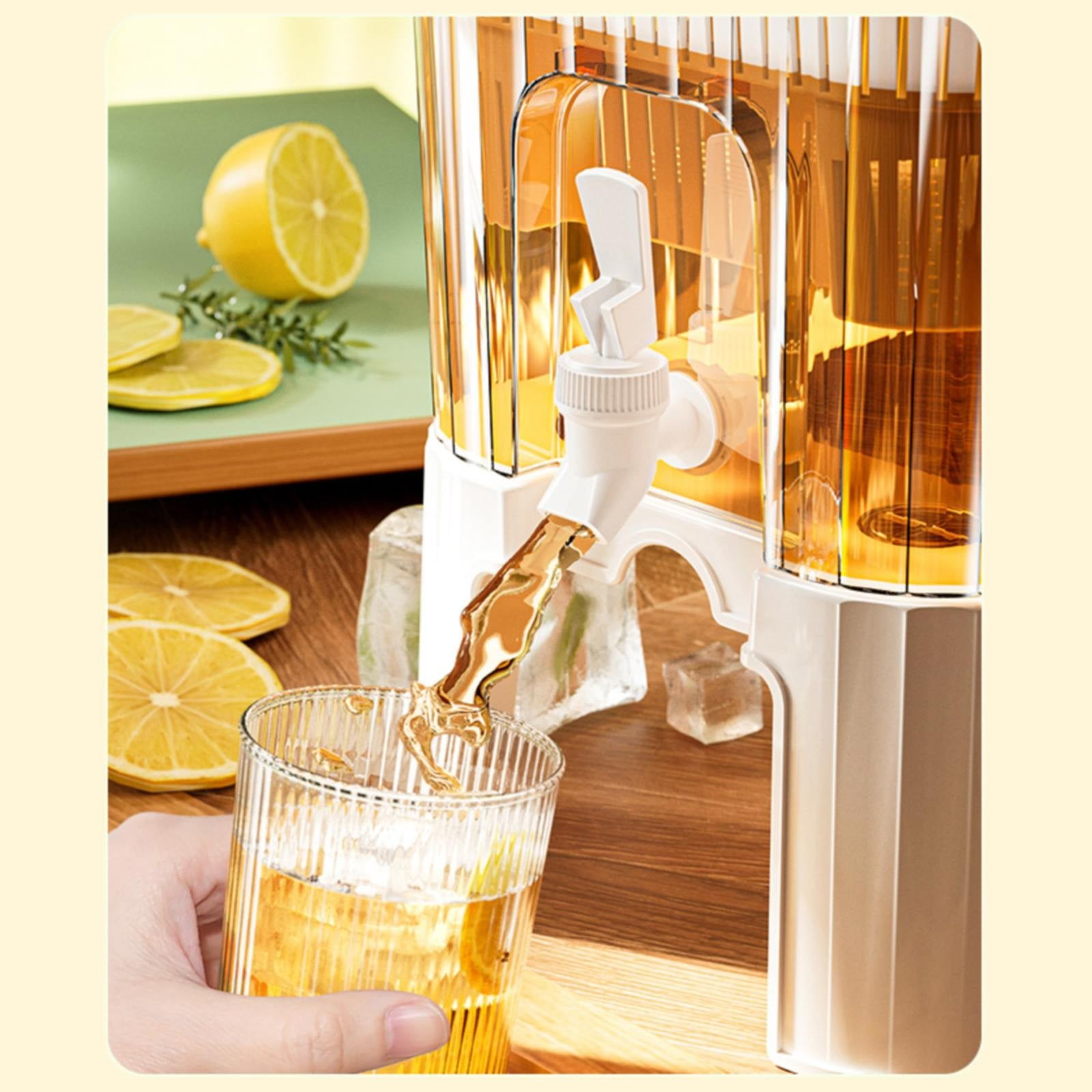 SWSUSN Drink Dispenser for Fridge, Beverage Liquid Drink Container for Party, 1 Gallon, Cold Water Pitcher Lemonade Stand Juice Jug with Spigot