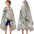 thumbnail image 3 of Cute Pitbull Terriers Dog and Flower Hooded Bath Towel，60"x35" for Ages 3 To 12 Kids, Quick Dry Lightweight Soft Microfiber Hood Beach Towel Cover Up for Kids, 3 of 7