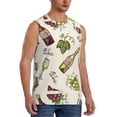 thumbnail image 2 of Bixox Men's Grapes Bbottles Wine Printed Shirt Sleeveless Fitness Tank Top-3X-Large, 2 of 7