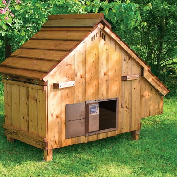 Extra Large Chicken Door, Intelligent Auto Chicken Door, Timer & Obstacle Detection for Coops(Coffee)