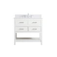 thumbnail image 3 of 36 inch single bathroom vanity in white with backsplash, 3 of 8