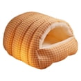 thumbnail image 1 of Cueva para mascotas acogedora, suave, multifuncional, cálida, práctica y lavable. Cama para mascotas y gatos. Naranja Blanco M, 1 of 9