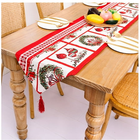 

GNEIKDEING Christmas Pretty Table Runner Perfect For Christmas Dinner Party Washable Beautiful Design Table Cloth For Family Time，Gift on Clearance