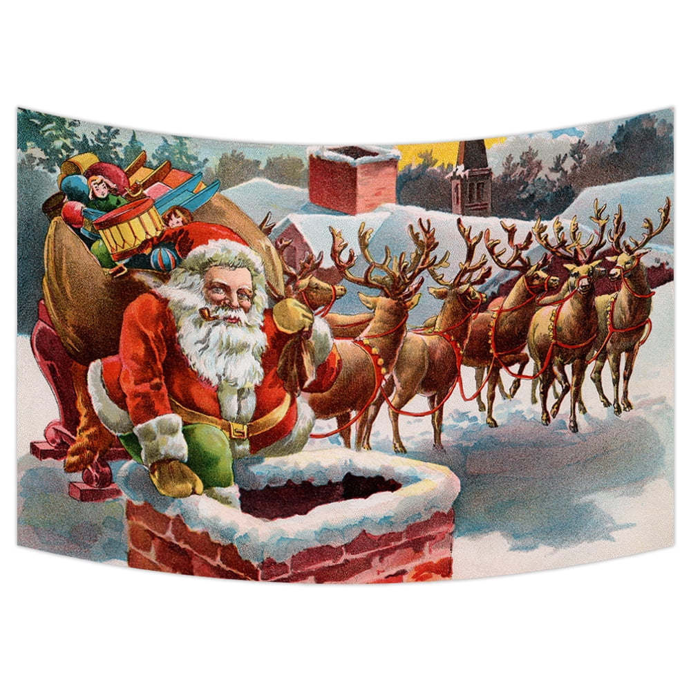 1967 Fels-Naptha soap Jolly Santa Mrs Claus riding sleigh reindeer Christmas ad