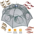 thumbnail image 3 of Foldable Bait Trap Fishing Net 8 Hole Portable Minnow Bait Net Trap with Nylon Mesh Steel Frame for Catching Live Bait Fish Crawfish Shrimp, 3 of 11