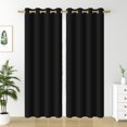 thumbnail image 2 of Nanqianyi Solid Color Blackout Curtains 96 Inches Long, Black Curtains 2 Panels Set, Thermal Insulated Grommet Drapes for Living Room Bedroom (W42 x L96 Inch, Black), 2 of 10