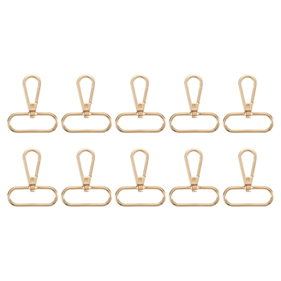 Uxcell 10Pack Swivel Clasps, 1.5" Oval Ring Lobster Clasp Claw Push Gate Snap Hook, Gold