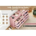 thumbnail image 5 of 12 Drawer Dresser for Bedroom, 61 in Long Modern Pink Dresser TV Stand with Charging Station, Large Wooden Chest Od Drawers for Nursery, Closet, Living Room, 5 of 8