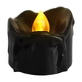 thumbnail image 3 of Lipstore 12 Pieces Black Tea Lights Candles LED Tea Lights Bright Realistic Fake Electric Yellow Flash, 3 of 6