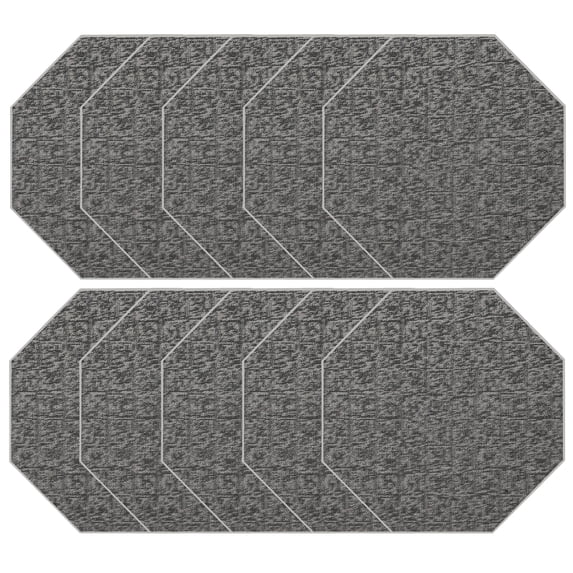 Furnish My Place Modern Indoor/Outdoor Commercial Gray Rug, Modern Area Rug, Baby Nursery Mat, Pet-Friendly Carpet for Living Room, Playroom, Made in USA, 3' Octagon - Set of 10