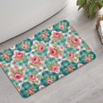 thumbnail image 2 of Pioneer Flower Floral Print Pattern Bathroom Rugs Mat, Non Slip Microfiber Bathroom Rug with Rubber Backing, Soft Mats for Bathroom Floor Tub Shower, 17"x27", 2 of 5