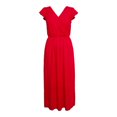 thumbnail image 1 of Ropa Playa Ocean Pacific para Mujer Maxivestido Cuello V Manga Olanes Elastico Cintura Rojo Talla M, 1 of 4