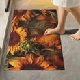 thumbnail image 2 of SKYSONIC Bathroom Rug Toiletry Mat Set, 2 pack Vintage Sunflowers Painting Print, Fluffy Plush Absorbent Bath Rugs Carpet for Bathroom Floor Toilet Tub and Shower,23.6"x15.7"+17.3"x13.4", 2 of 7