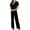 Black, variant on lulshou Jumpsuits for Women, Womens Fashion Solid Casual V-Neck Short Sleeve Suspender Long Jumpsuit Women's Jumpsuits, Rompers & Overalls, L