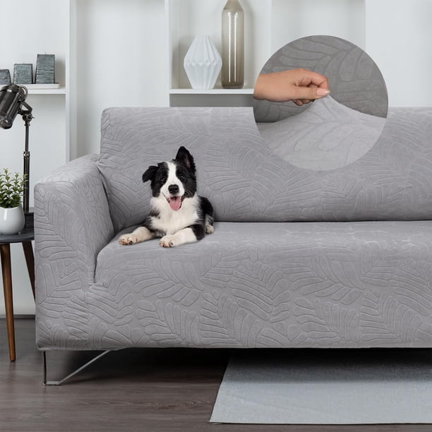 Juego de 3 Fundas Cubre Sala - Tejido Jacquard Elástico Fácil Lavado. Ideal para Proteger Tus Muebles - Protector de sillón - Sofa Cover (Marfil (Afelpado))