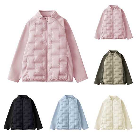 Fjofpr girls winter jacket Children's Solid Color Lightweight And Warm Worn Inside And Outside Down Jacket For Kids