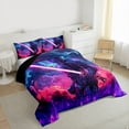 thumbnail image 3 of jejeloiu 3D Soldier Gradient Light Bedding Comforter Set,Modern Fashion Gaming Twin Comforter Sets,Purple Pink Blue Bedding Set For Boys,Ultra Soft Home Decor Reversible,2-Piece, 3 of 8