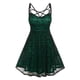 thumbnail image 1 of Mini vestido con cremallera y camisola sin mangas con retazos de malla de encaje de Halloween para mujer de talla grande Fridja  hj6064, 1 of 5