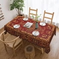thumbnail image 2 of Red Gold Boho Rectangle Table Cloth for Dining Tables, Reusable Red Persian Tablecloths Bohemian Vintage Retro Tabletop Decor Tribal Table Cover for Kitchen,Picnic,Party,60x84Inch, 2 of 7