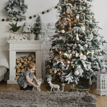 EXHUMKY 1Pack Light Adornment Round Ball Light String Warm