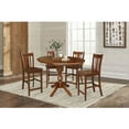 thumbnail image 3 of 36" Round Counter Height Dining Table with 12" Leaf and 4 San Remo Stools - Espresso - 5 Piece Set, 3 of 3