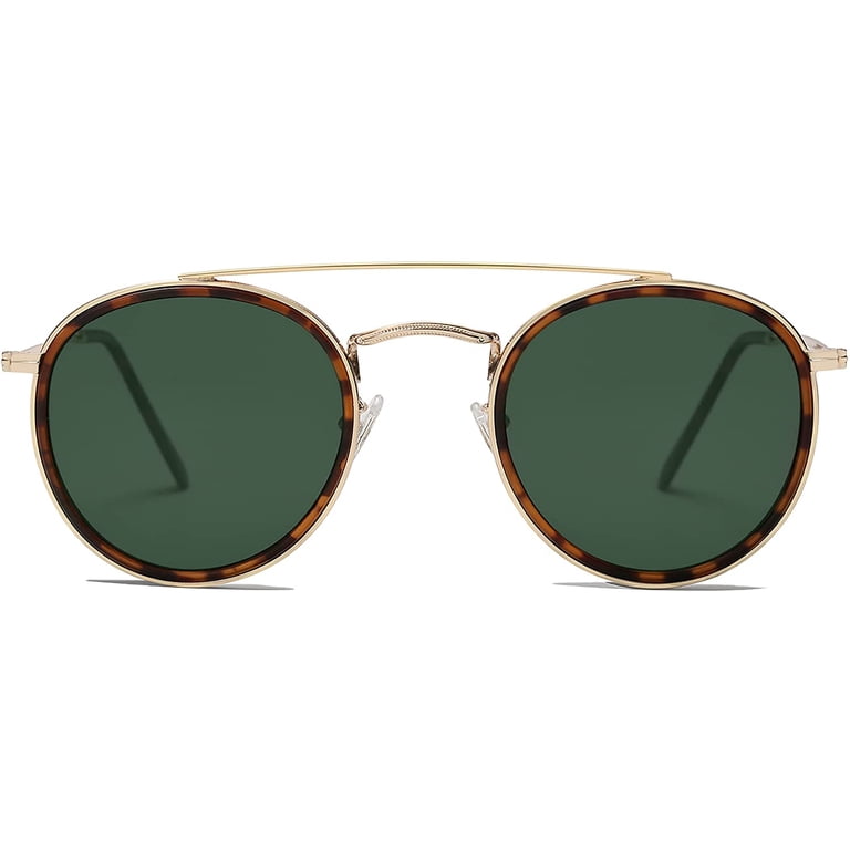 FEISEDY Retro Round Double Bridge Polarized Sunglasses for  display picture 1