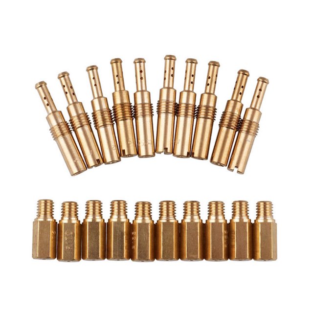 relayinert 20 Pieces Carburetor Fuel Nozzle Aluminum Alloy Main Jets Set High Density Slow Pilot Jets Carb Carburetor Vice Injectors 1Set