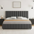 thumbnail image 6 of Kojooin Platform Bed Frame with 4 Storage Drawers and Adjustable Headboard, Linen Upholstered, Wooden Slats Support, No Box Spring Needed, Noise Free, Easy Assembly, 6 of 9