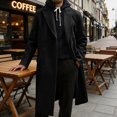 thumbnail image 2 of GrmtClth Men's Double Breasted Overcoat Notched Lapel Long Sleeve Mid‑Long Warm Winter Casual Business Trench Coat with Pockets, 2 of 9