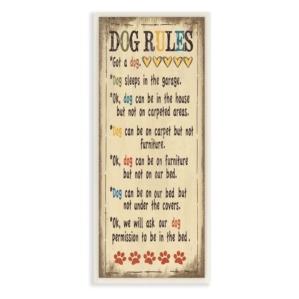 Dog Rules Typography Art Wall Plaque - Walmart.com - Walmart.com