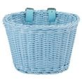 thumbnail image 2 of Bike Basket, Bicycle Front Handlebar Handwoven Wicker Basket Bicycles Basket for Bike Decoration Accessories(Sky Blue 9 Inch), 2 of 3
