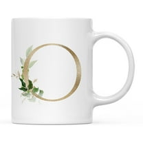 Koyal Wholesale Ceramic Coffee Mug, Exotic Tropical Monogram, Letter O