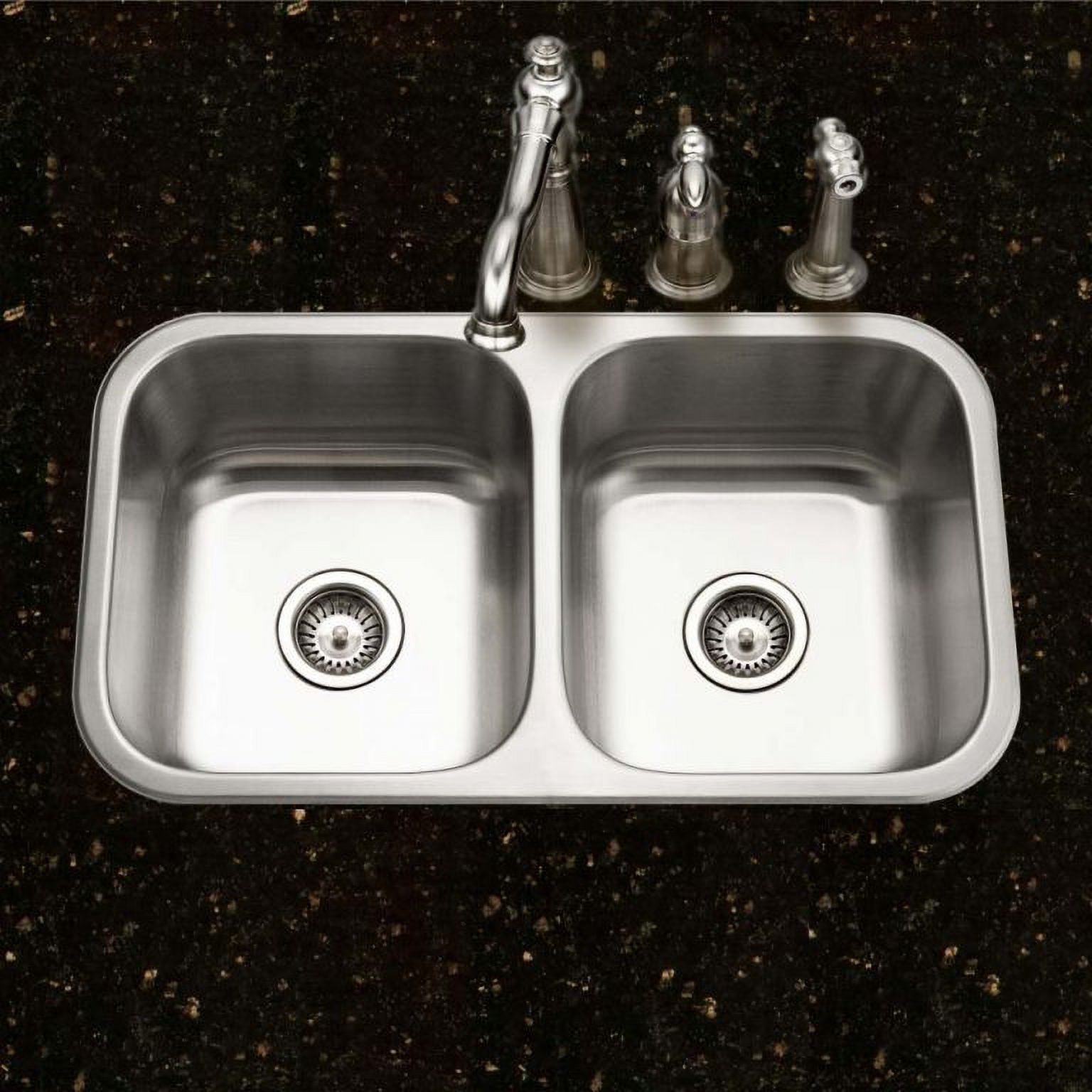 Houzer BSD-3209 31-1/2" x 17-15/16" Stainless Steel Topmount Double Bowl Kitchen Sink - image 2 of 6