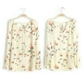 thumbnail image 2 of OUSITAID Blouse en Chiffon Décontractée à Manches Longues Col en V à Fleurs pour Femmes, 2 of 9