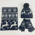 thumbnail image 7 of DHFJKG Christmas Knit Scarf Hat Gloves Set Unisex Reindeer Pattern Warm Long Scarves Beanie Mittens 3PCS Cold Weather Cozy Windproof Warm Set, 7 of 7